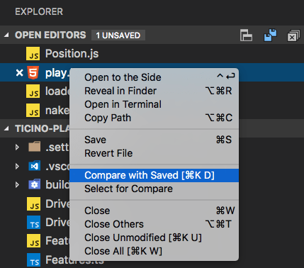 Compare with Saved