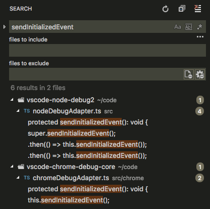 multiroot search results